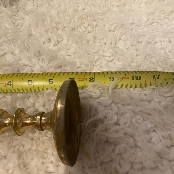 Vintage Solid Brass Made in India 7” Candlestick Holder Tarnished patina - Picture 6 of 6